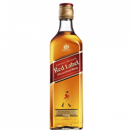 Botella de whisky red label